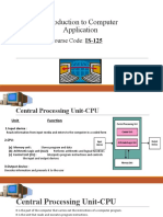 Introduction To Computer Application: Course Code: IS-125