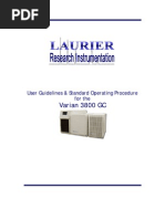 Varian 3800 GC: User Guidelines & Standard Operating Procedure For The