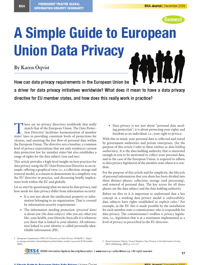 Oqvist-A Simple Guide To European Union Data Privacy | PDF | Privacy ...