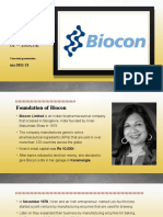 The Structural of - Biocon: Evolution