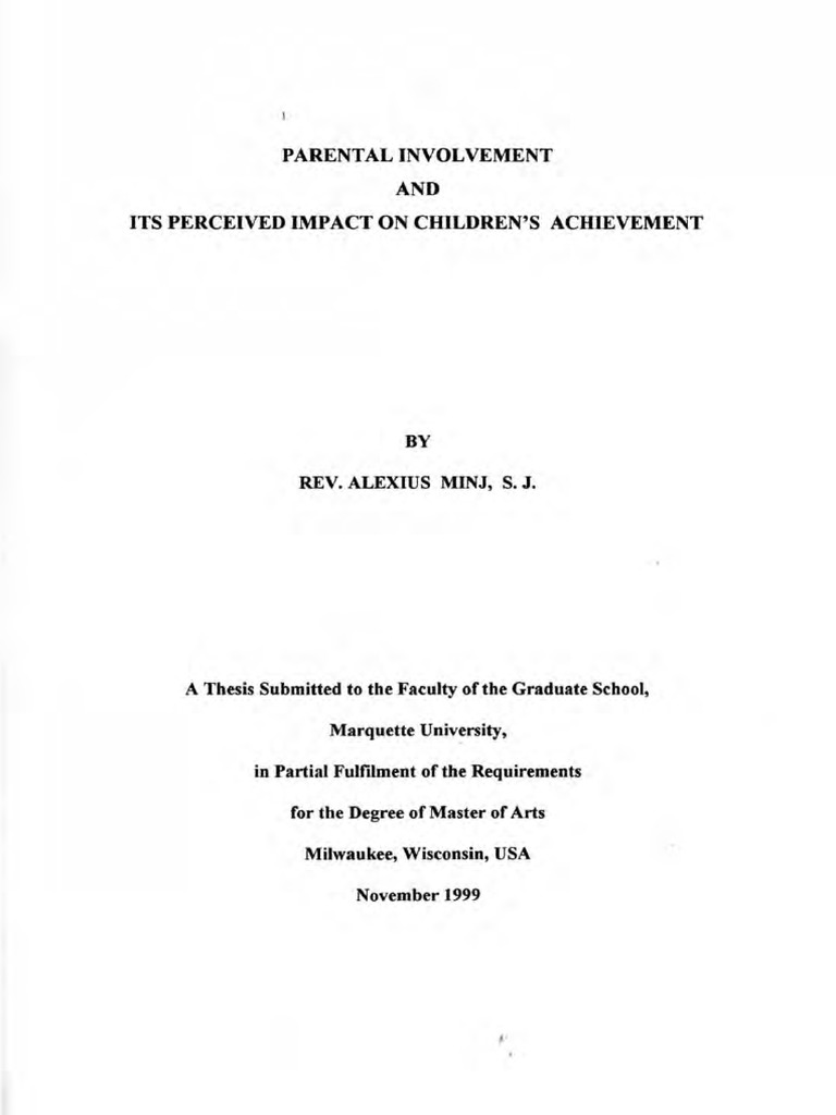 Impact of Parental Involvement on Achievement | PDF | Human Nature ...