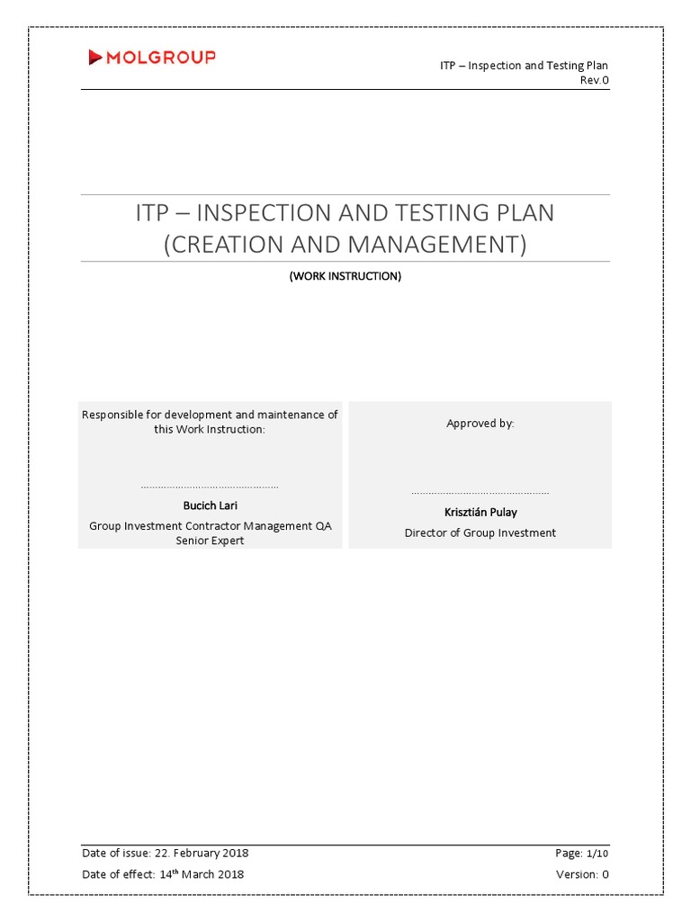 ITP Creation and Management Guide | PDF | Project Management