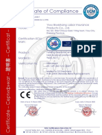 Certificate of Compliance: Certificate's Holder: Yiwu Biweikang Labor Insurance Products Co., LTD