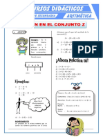 Adición de Números Enteros Para Primero de Secundaria