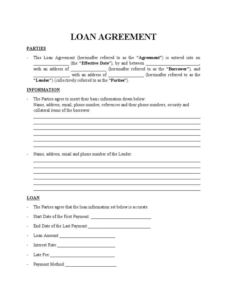 Standard Loan Agreement Template | PDF | Loans | Debt