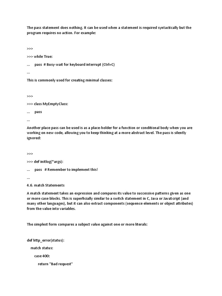 Python Pass Keywords Notes | PDF | Subroutine | Parameter (Computer ...