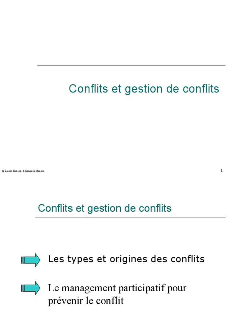 Gestion de Conflit | PDF | Négociation | la communication