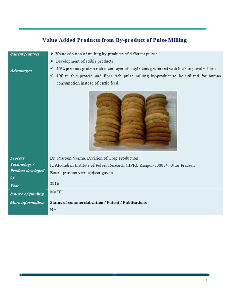 Value Addition in Pulse Milling By-products | PDF | Business