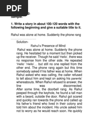 Cbse Class 5 English Grammar Chapter 16 Story Writing Free Pdf