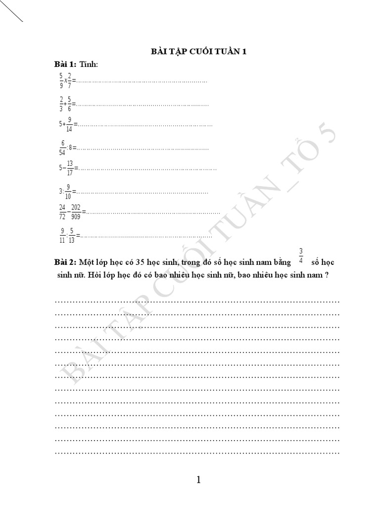 35 Tuần Toan Lớp 5 Pdf