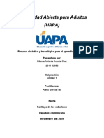 Tarea 1 de Recurso Didáctico y Tecnológico para El Aprendizaje Del Niño