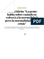 6-Coronavirus _ Naomi Klein_ “La gente habla sobre cuándo se volverá a la normalidad, pero la normalidad era la crisis” - El Salto - Edición General