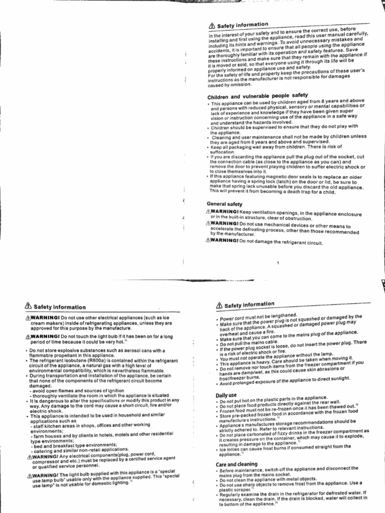 Fujidenzo Refrigerator Manual PDF Ac Power Plugs And Sockets Refrigerator