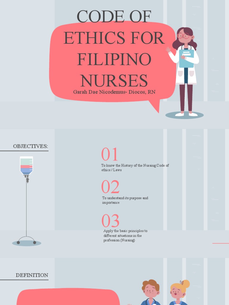 Code of Ethics For Filipino Nurses: Garah Dae Nicodemus-Diocos, RN | PDF |  Planets | Nursing, image size:768x1024