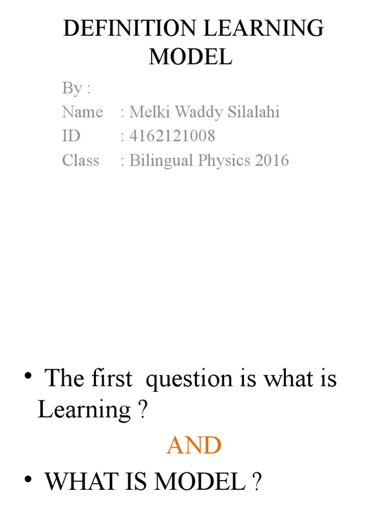 Definition Learning Model | PDF