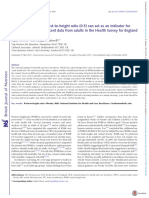 A Simple Cut Off For Waist To Height Ratio 05 Can Act As An Indicator For Cardiometabolic Risk Recent Data From Adults in The Health Survey For England