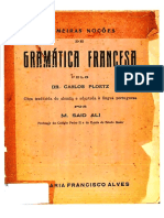 Primeiras Nocoes de Gramatica Francesa Carlos-Ploetz