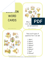 Question Word Cards