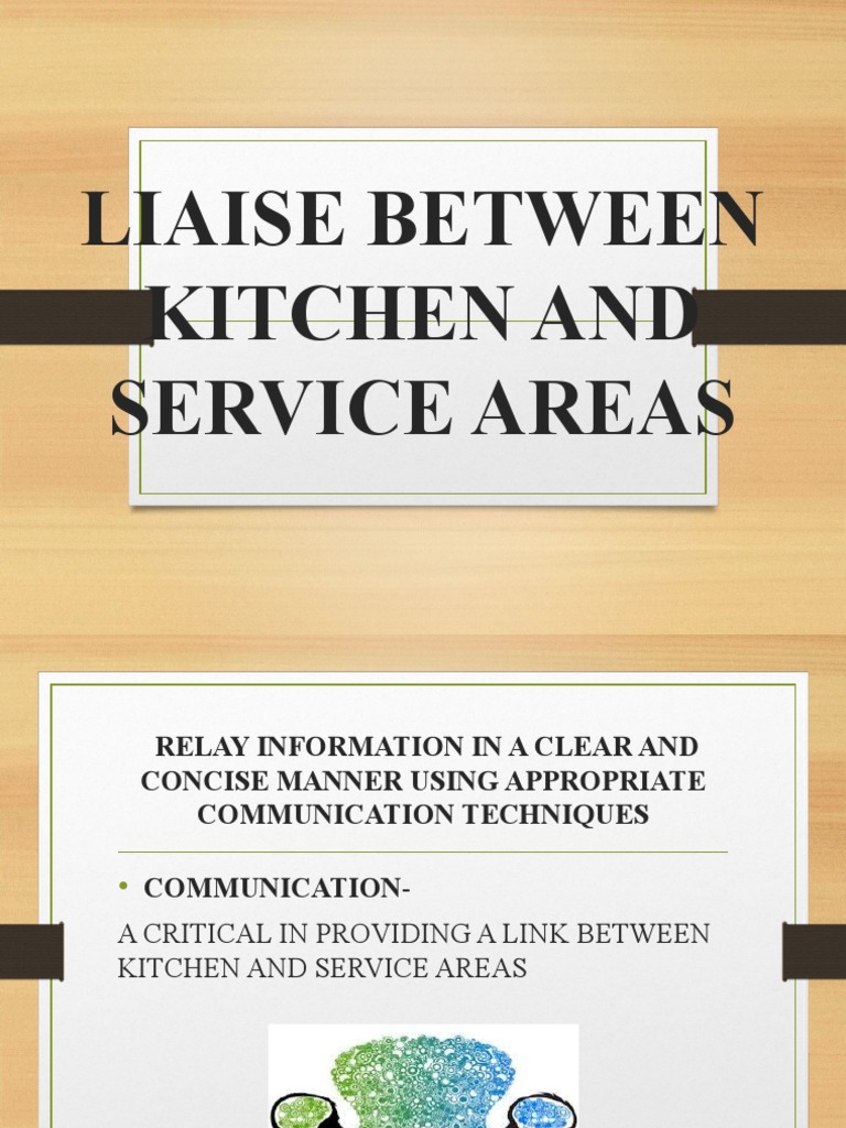Liaise Between Kitchen and Service Areas PDF