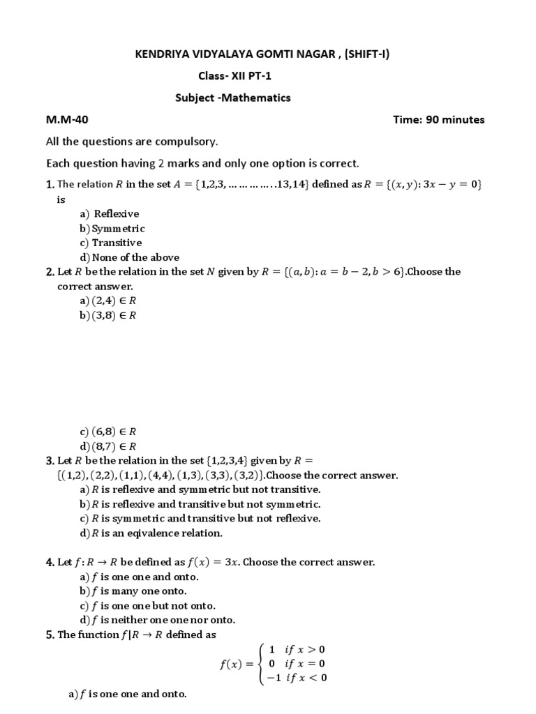 12 Maths Paper Pdf Pdf Matrix Mathematics Functional Analysis