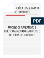 CIV 0433 - Processo de planejamento, benefícios associados a projetos e melhorias de transporte