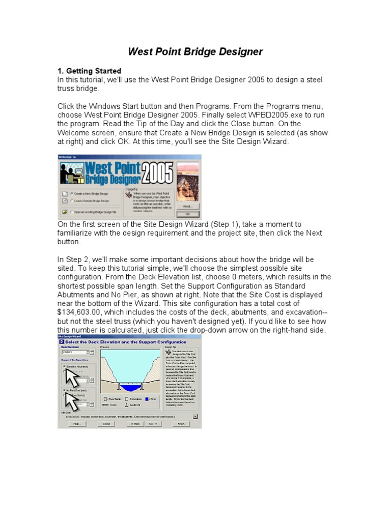 West Point Bridge Designer Tutorial | PDF | Truss | Bridge