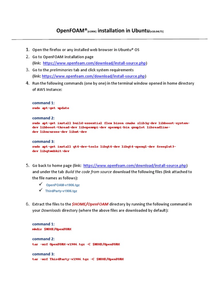 OpenFOAM Installation Tutorial | PDF | Computer File | Directory ...