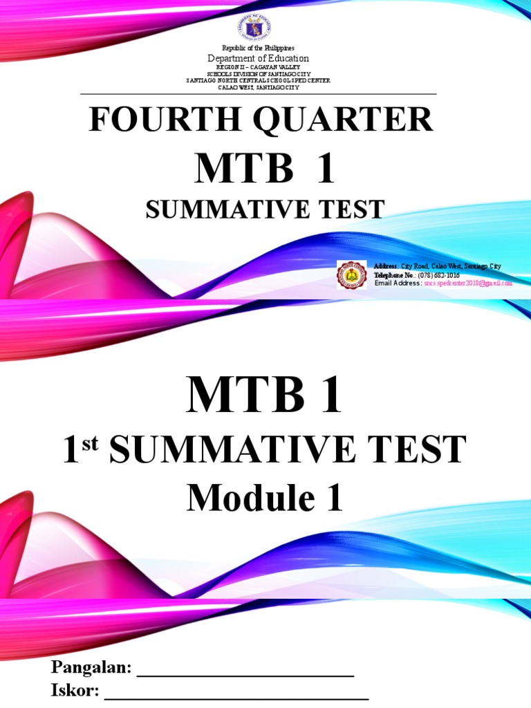 Q4 - MTB - Summative Test 1ST 4TH | PDF