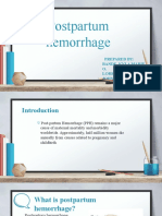 Postpartum Hemorrhage: Prepared By: Bande, Kyla Marie O. Lorente, Alfie John C