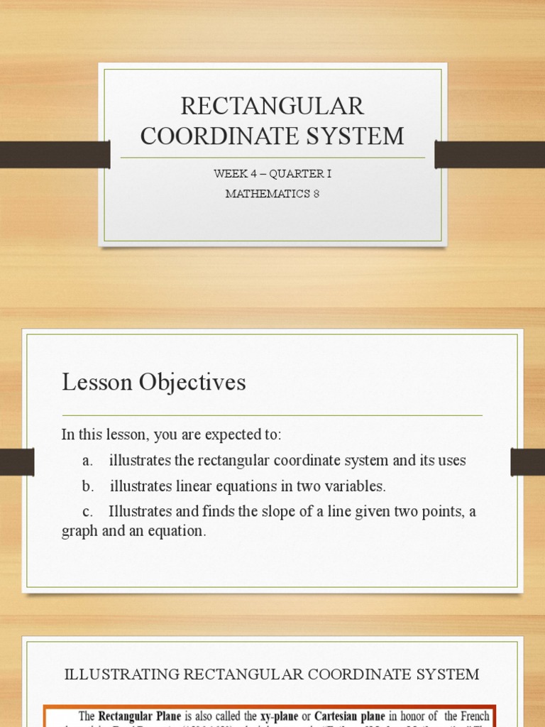 Rectangular Coordinate System Guide | PDF