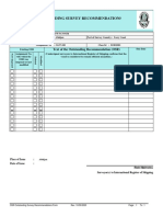 Outstanding Survey Recommendations: Text of The Outstanding Recommendation (OSR)