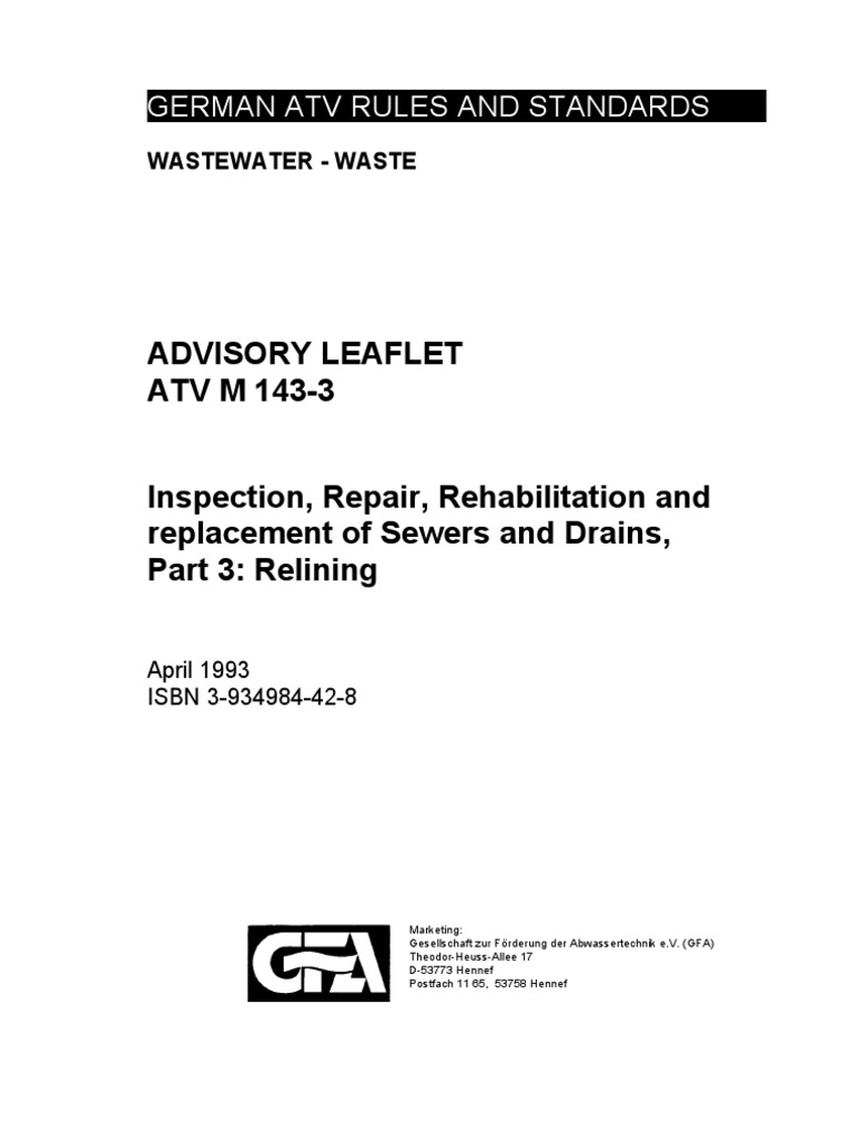 Advisory Leaflet ATV M 143-3: German Atv Rules and Standards | PDF