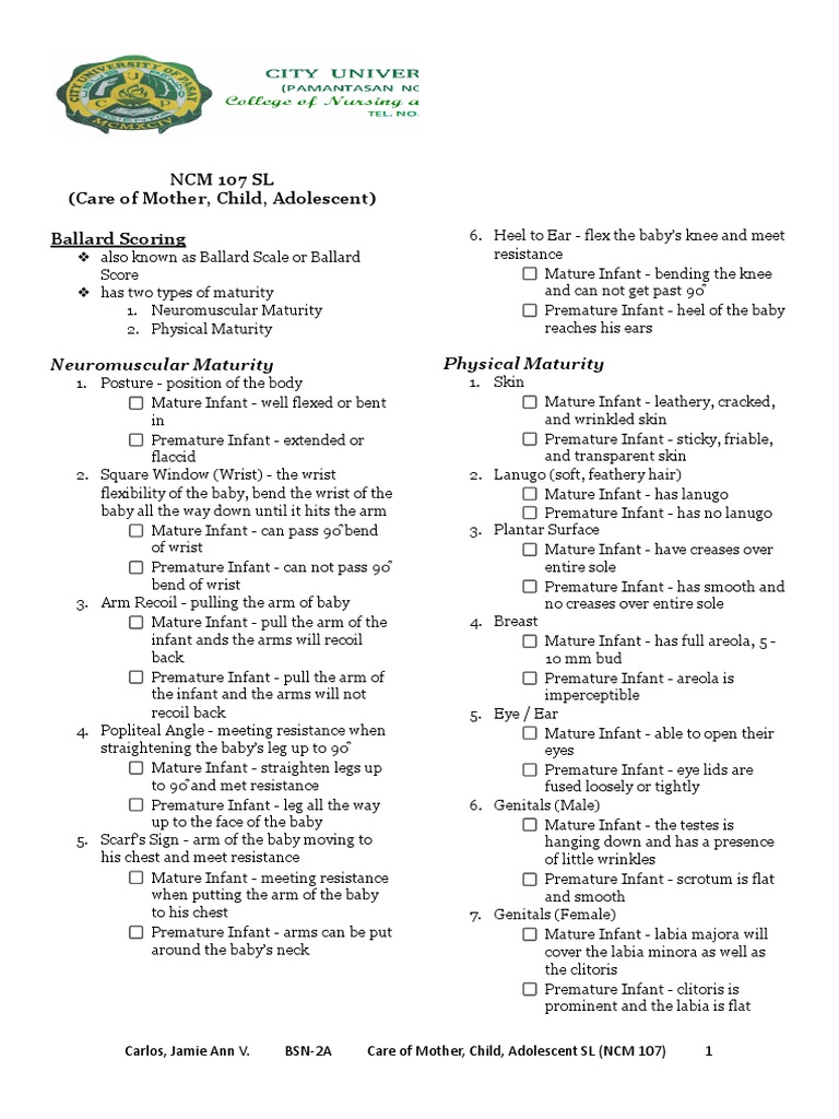 Assessing Newborn Health An Overview of the Ballard Score, APGAR Score