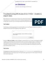 Troubleshooting MS-Access Error 31532 - Unable To Export Data