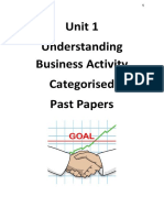 Unit 1 Understanding Business Activity Categorised Past Papers