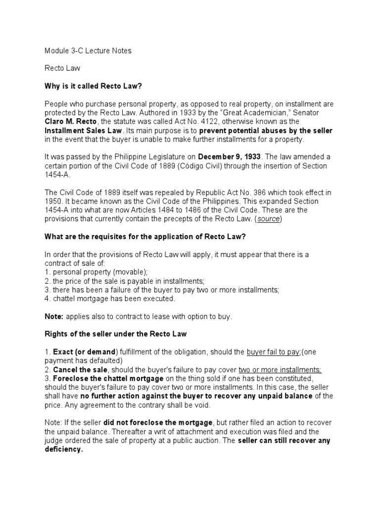 Module 3 C D NOTES | PDF | Mortgage Law | Foreclosure