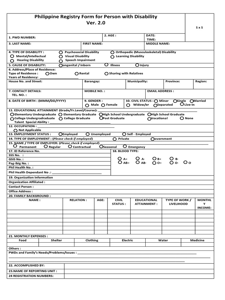 Philippine Registry For Person With Disability