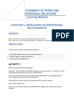 Ve 122: Dynamics of Intra and Interpersonal Relations Learning Module