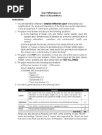 Task Performance in Rizal's Life and Works Instructions:: Calibri (11) Courier New (11) Times New Roman