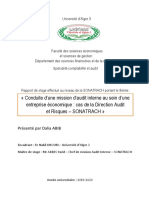 RAPPORT DE STAGE 'CONDUITE D'UNE MISSION D'AUDIT INTERNE' présenté par Dalia ABIB.