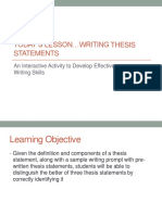 PC100 - Writing A Thesis Statement