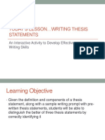 PC100- Writing a Thesis Statement