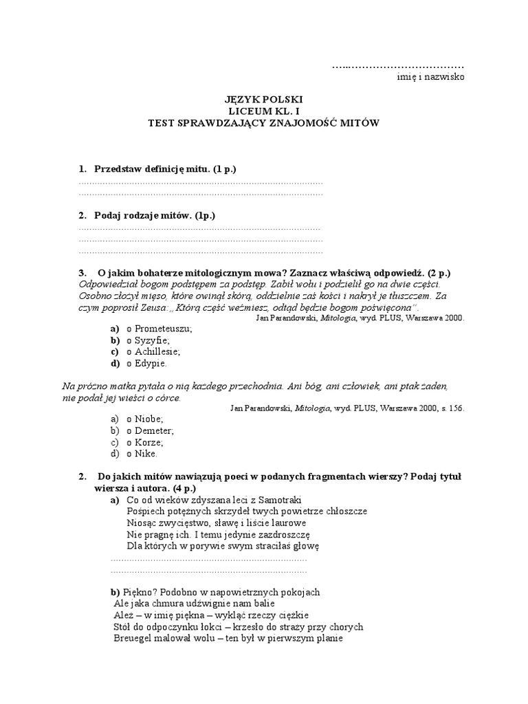 Test Sprawdzajacy Znajomosc 61147 PDF