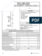 FR101-FR107 Fast Recovery Rectifiers Spec Sheet