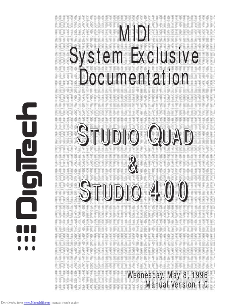 Digitech - Studio Quad & Studio 400 Midi Sysex Documentation | PDF ...