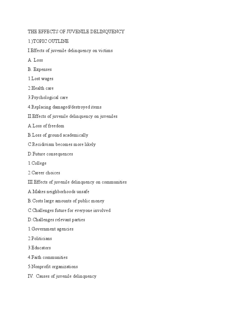 The Effects of Juvenile Delinquency PDF