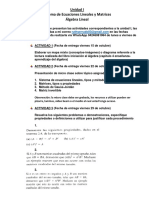 Sistema de ecuaciones y matrices en álgebra lineal