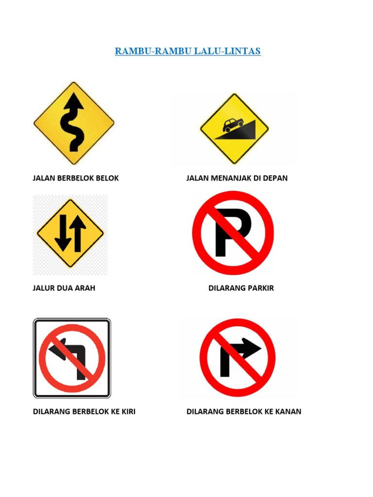 Rambu Lalu Lintas Jalan Menanjak dan Berkelok | PDF