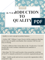 Introduction To Quality