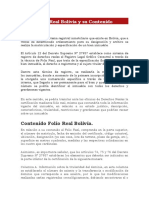 Folio Real Bolivia y Su Contenido